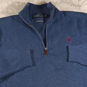 Y2K Vintage Polo Ralph Lauren Quarter Zip Sweater | Blue | XL